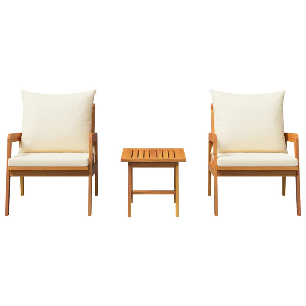 Bistrogarnitur mit Kissen 3 pcs Braun Massivholz Akazie