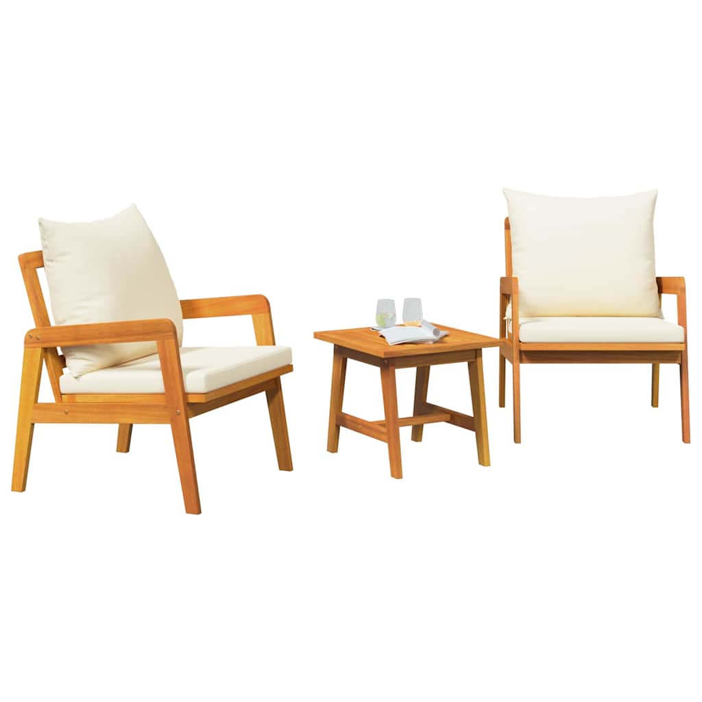 Bistrogarnitur mit Kissen 3 pcs Braun Massivholz Akazie