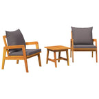 Bistrogarnitur mit Kissen 3 pcs Braun Massivholz Akazie