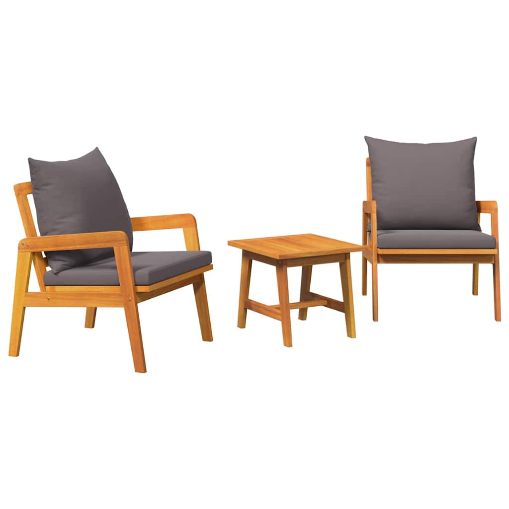 Bistrogarnitur mit Kissen 3 pcs Braun Massivholz Akazie