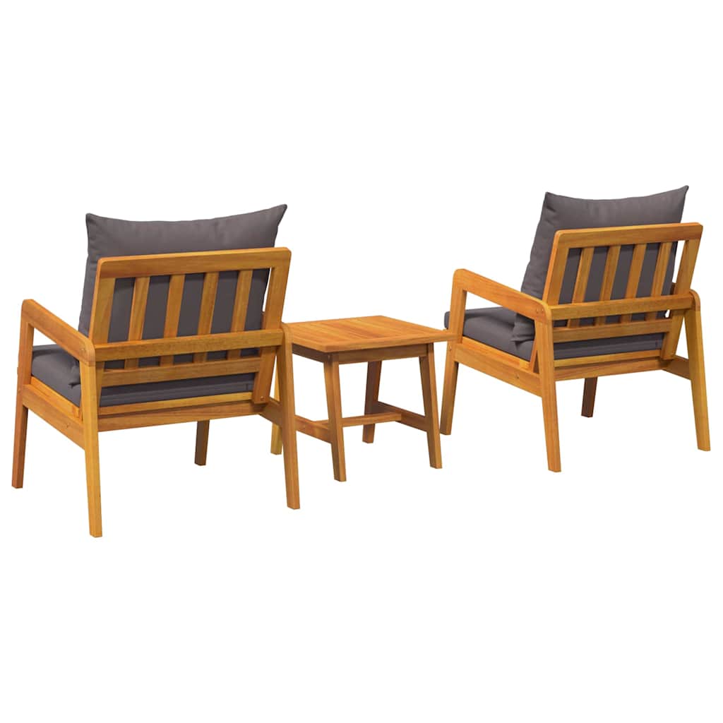 Bistrogarnitur mit Kissen 3 pcs Braun Massivholz Akazie