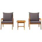 Bistrogarnitur mit Kissen 3 pcs Braun Massivholz Akazie