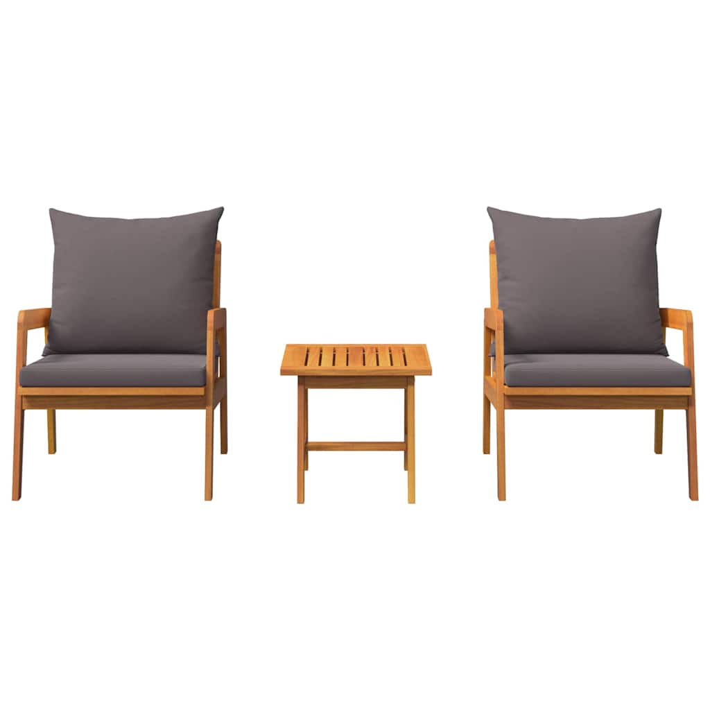 Bistrogarnitur mit Kissen 3 pcs Braun Massivholz Akazie