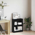 Bücherregal Schwarz Eichen-Optik 60 x 24 x 76 cm Holzwerkstoff