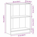 Bücherregal Schwarz Eichen-Optik 60 x 24 x 76 cm Holzwerkstoff