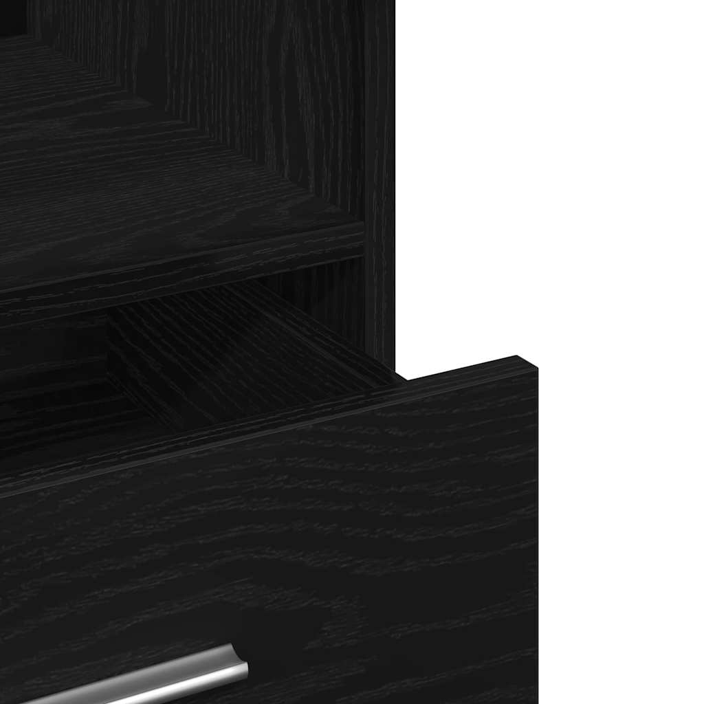 Podium Schwarz Eichen-Optik 55 x 55 x 107 cm Holzwerkstoff