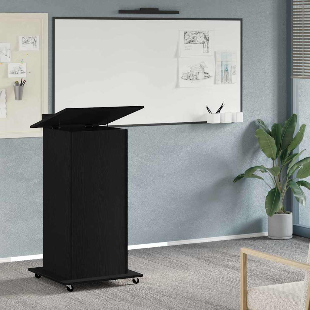 Podium Schwarz Eichen-Optik 55 x 55 x 107 cm Holzwerkstoff