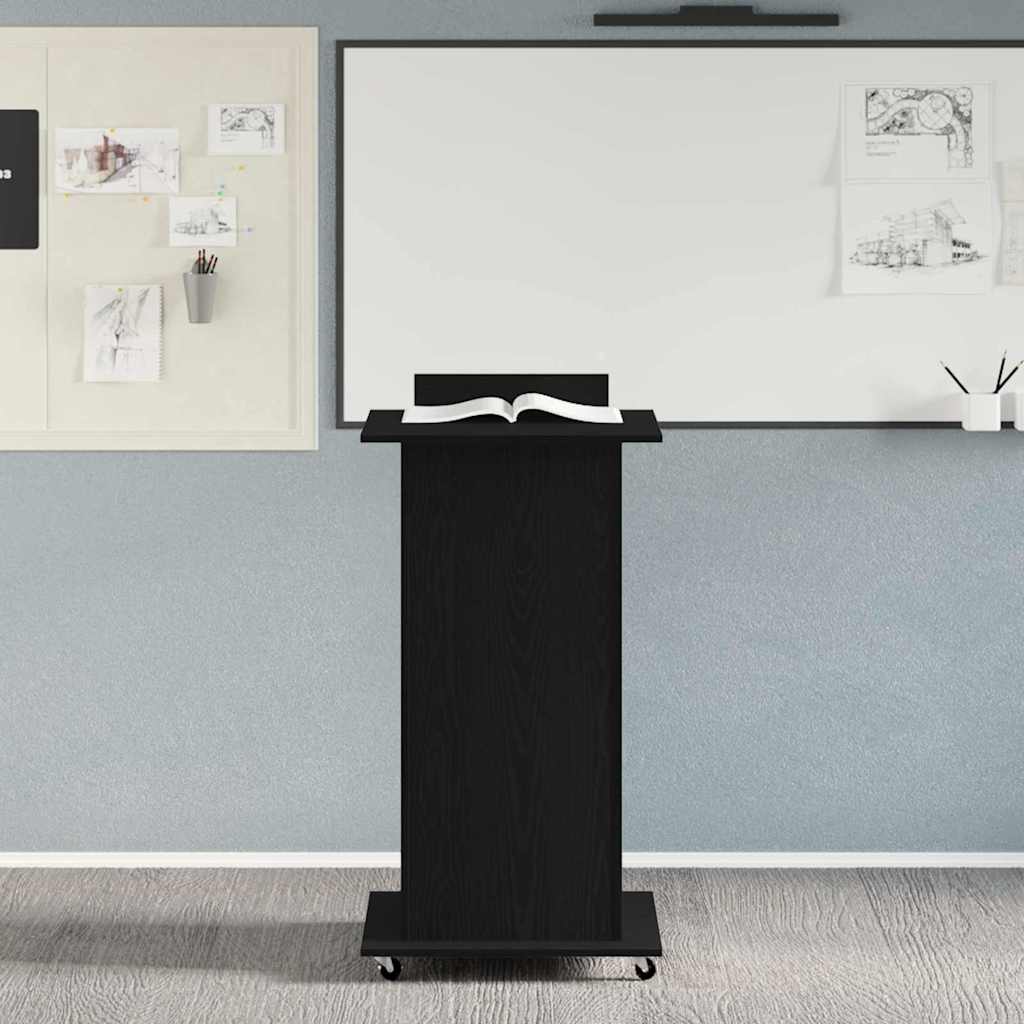 Podium Schwarz Eichen-Optik 55 x 55 x 107 cm Holzwerkstoff