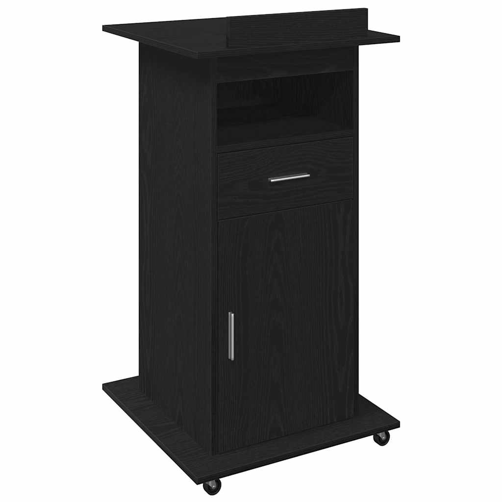 Podium Schwarz Eichen-Optik 55 x 55 x 107 cm Holzwerkstoff
