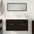 Badezimmermöbel-Set 2 pcs Schwarz Eichen-Optik Holzwerkstoff