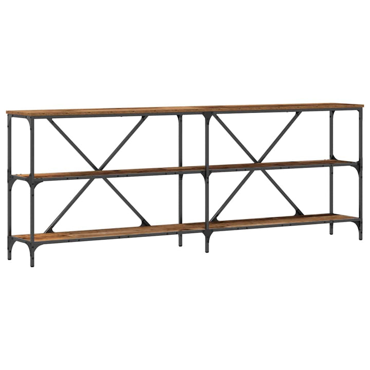 Konsolentisch mit Regal Sonstiges Altholz 180 x 30 x 75 cm
