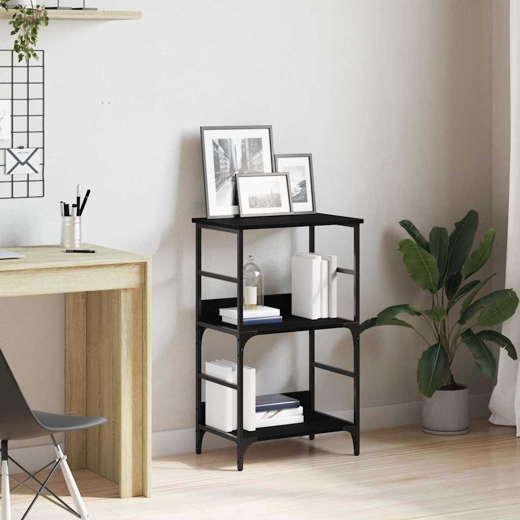 Bücherregal Schwarz Eichen-Optik 50 x 33 x 82 cm Holzwerkstoff