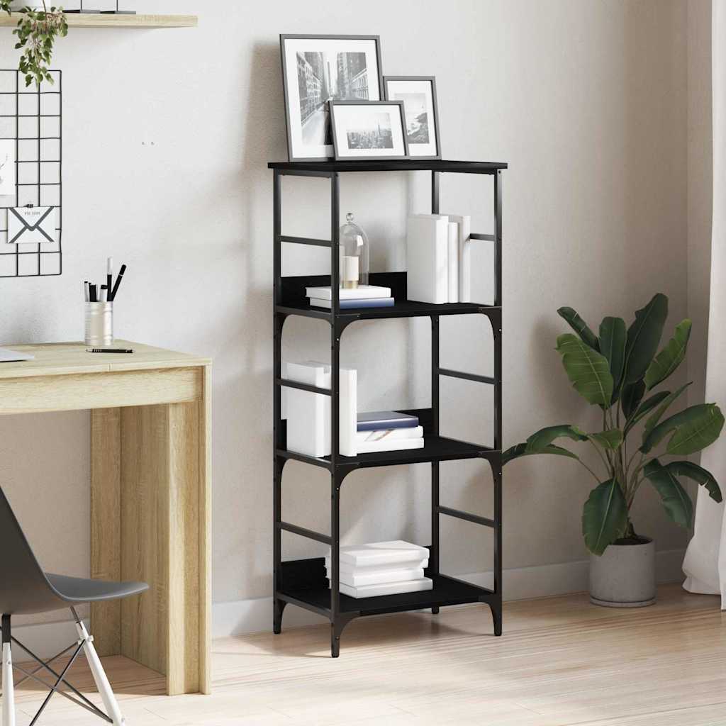 Bücherregal Schwarz Eichen-Optik 50 x 33 x 117,5 cm
