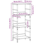 Bücherregal Schwarz Eichen-Optik 50 x 33 x 117,5 cm