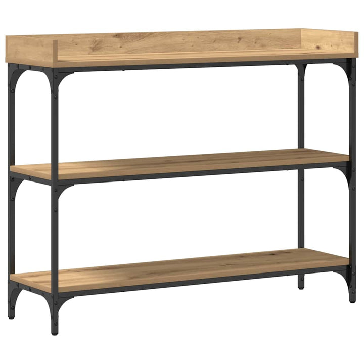 Konsolentisch mit Regal Eiche handwerklich 100 x 30 x 80 cm