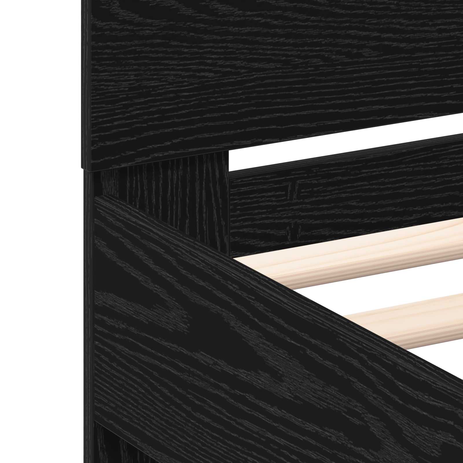 Bettrahmen Schwarz Eichen-Optik 100 x 200 cm Holzwerkstoff