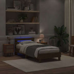 Bettrahmen mit LED Artisan-Eiche 90 x 200 cm Holzwerkstoff