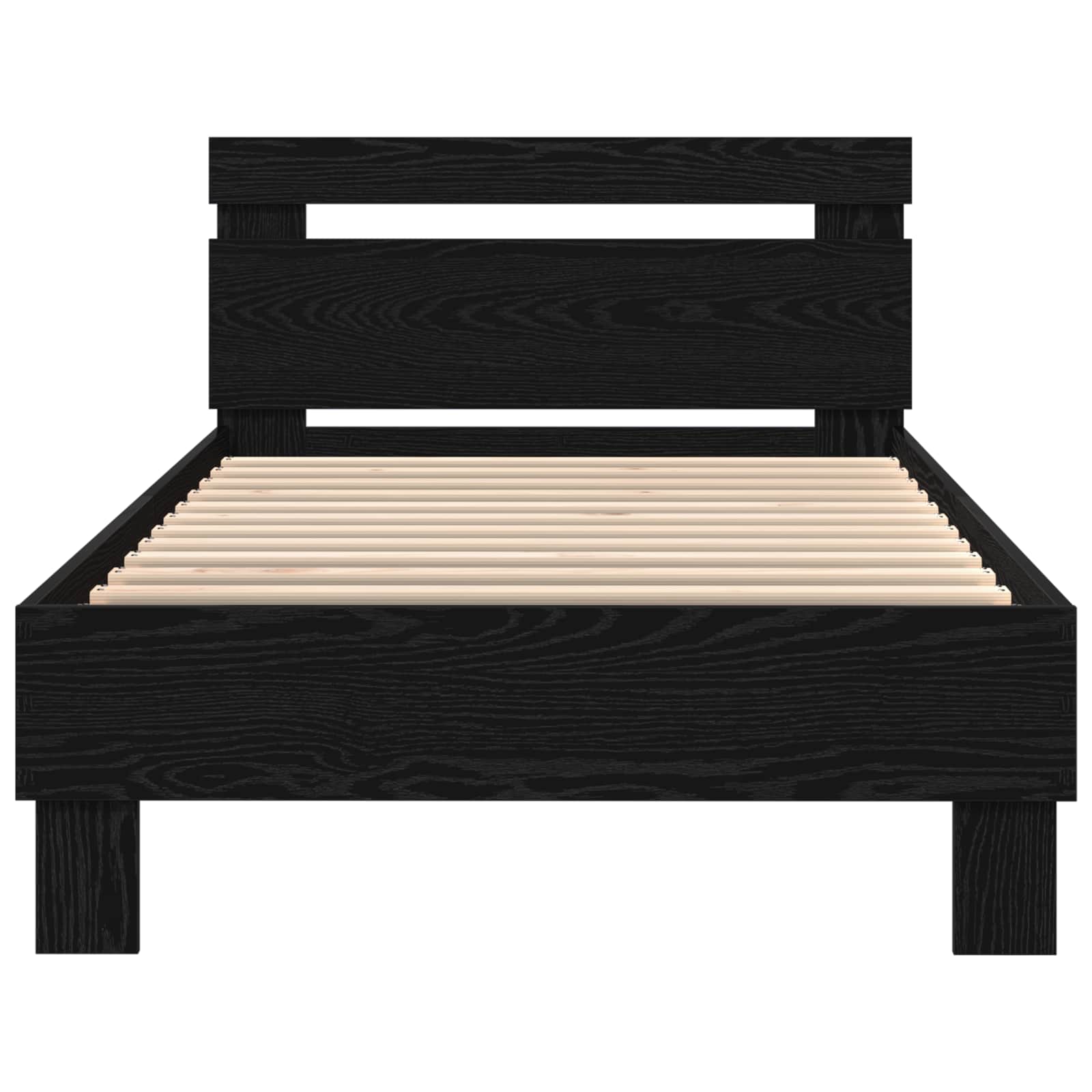 Bettrahmen Schwarz Eichen-Optik 90 x 200 cm Holzwerkstoff