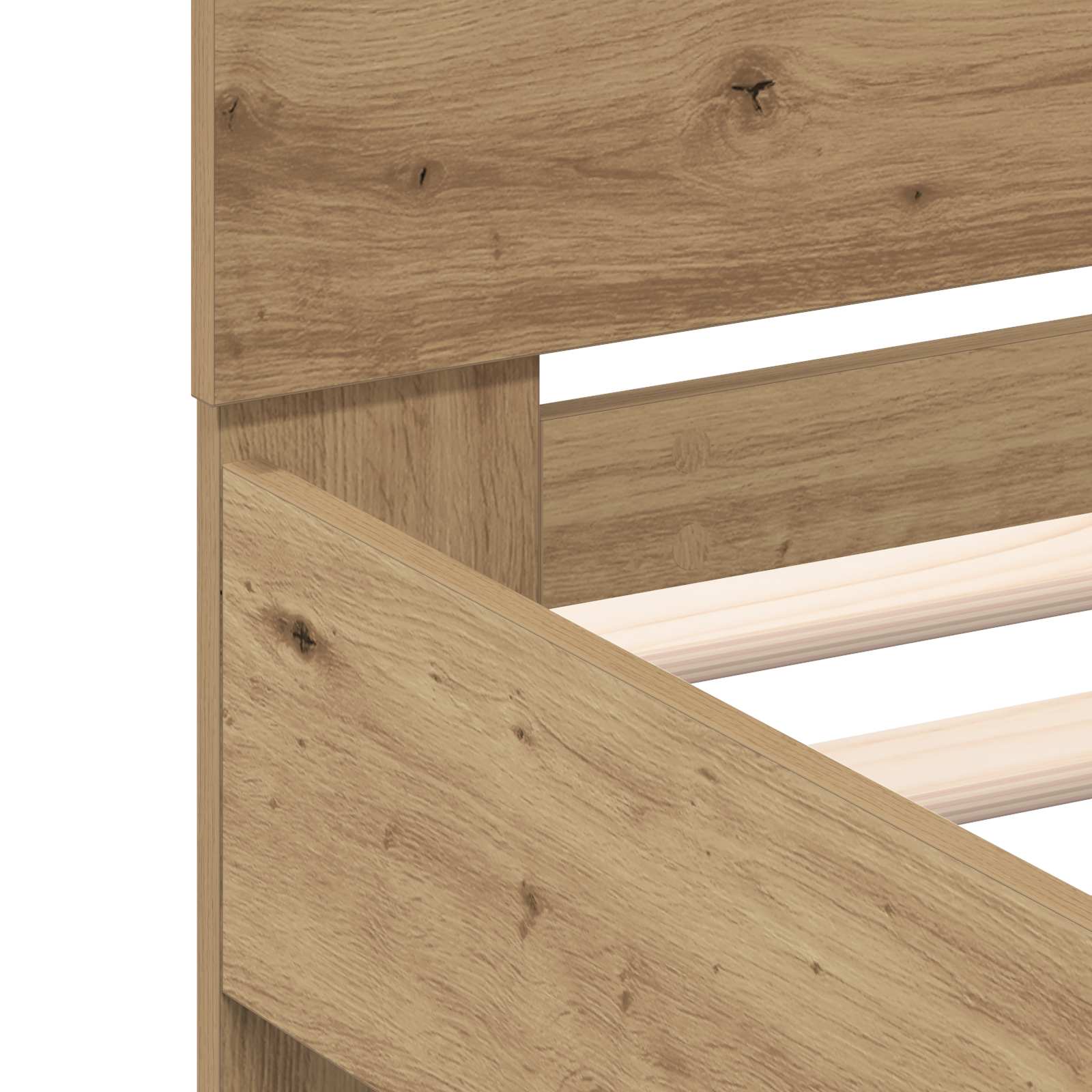 Bettrahmen mit LED Artisan-Eiche 90 x 190 cm Holzwerkstoff
