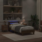 Bettrahmen mit LED Artisan-Eiche 90 x 190 cm Holzwerkstoff