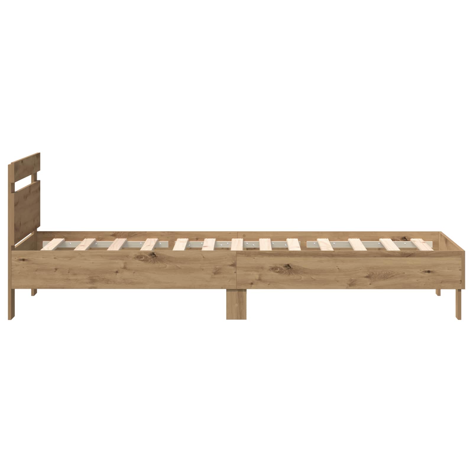 Bettrahmen mit LED Artisan-Eiche 75 x 190 cm Holzwerkstoff