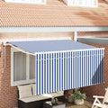 Einziehbare Markise Blau und Weiß 300 x 200 cm