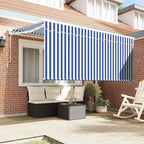 Einziehbare Markise Blau und Weiß 300 x 200 cm