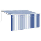 Einziehbare Markise Blau und Weiß 300 x 200 cm