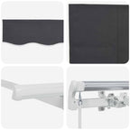Einziehbare Markise Anthrazit 300 x 200 cm Stoff