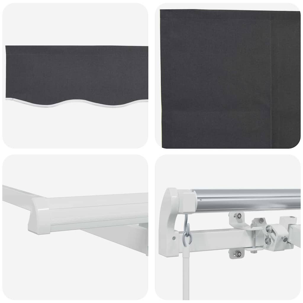 Einziehbare Markise Anthrazit 300 x 200 cm Stoff