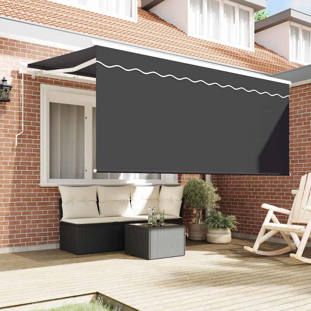 Einziehbare Markise Anthrazit 300 x 200 cm Stoff