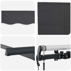 Einziehbare Markise Gestreift Anthrazit 300 x 200 cm Stoff
