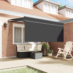 Einziehbare Markise Gestreift Anthrazit 300 x 200 cm Stoff