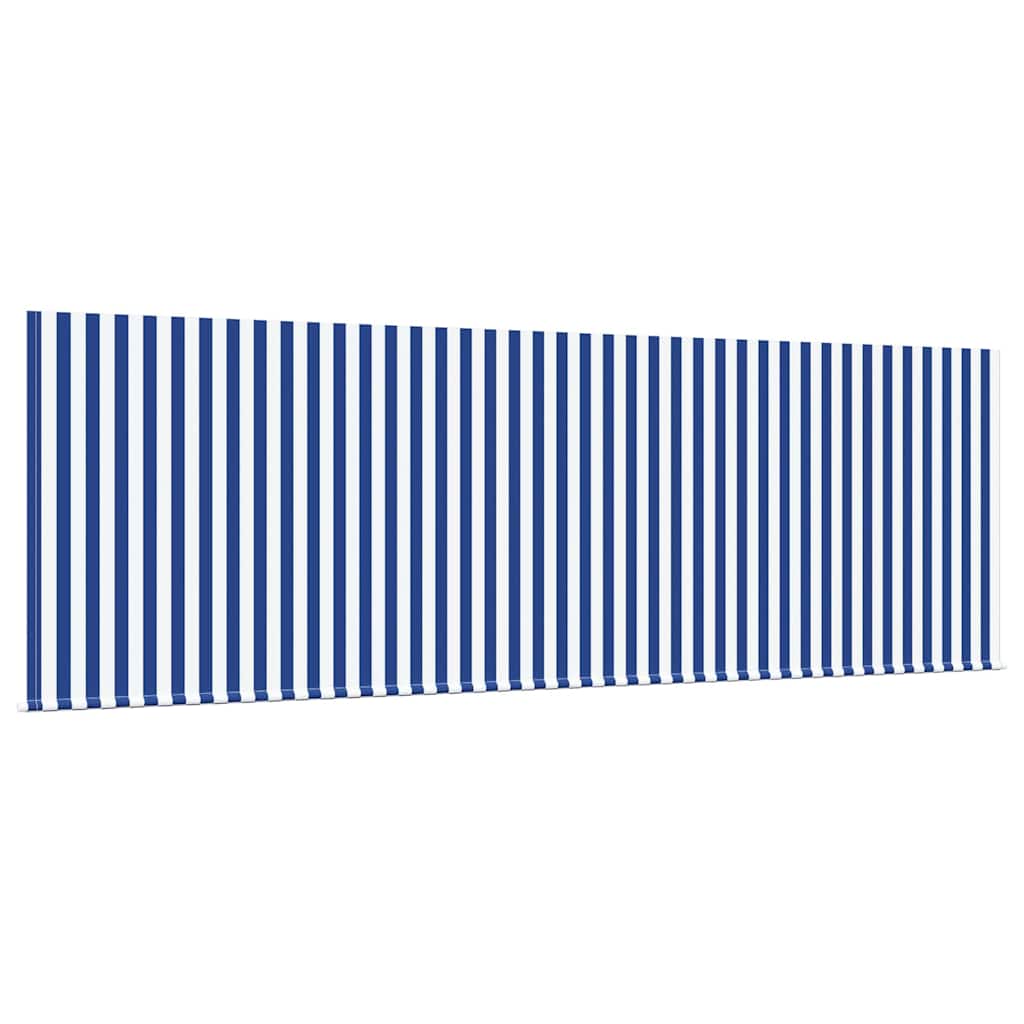 Einziehbare Markise Gestreift Blau 350 x 200 cm Stoff