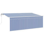 Einziehbare Markise Gestreift Blau 350 x 200 cm Stoff