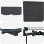 Einziehbare Markise Anthrazit 350 x 200 cm Stoff