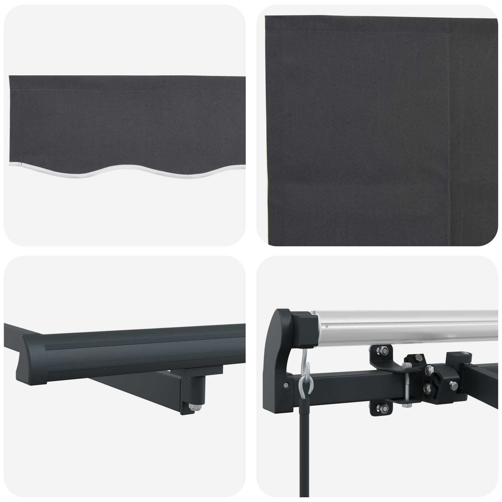 Einziehbare Markise Anthrazit 350 x 200 cm Stoff