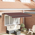 Einziehbare Markise Braun 350 x 200 cm Stoff