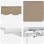 Einziehbare Markise Beige 350 x 200 cm Stoff