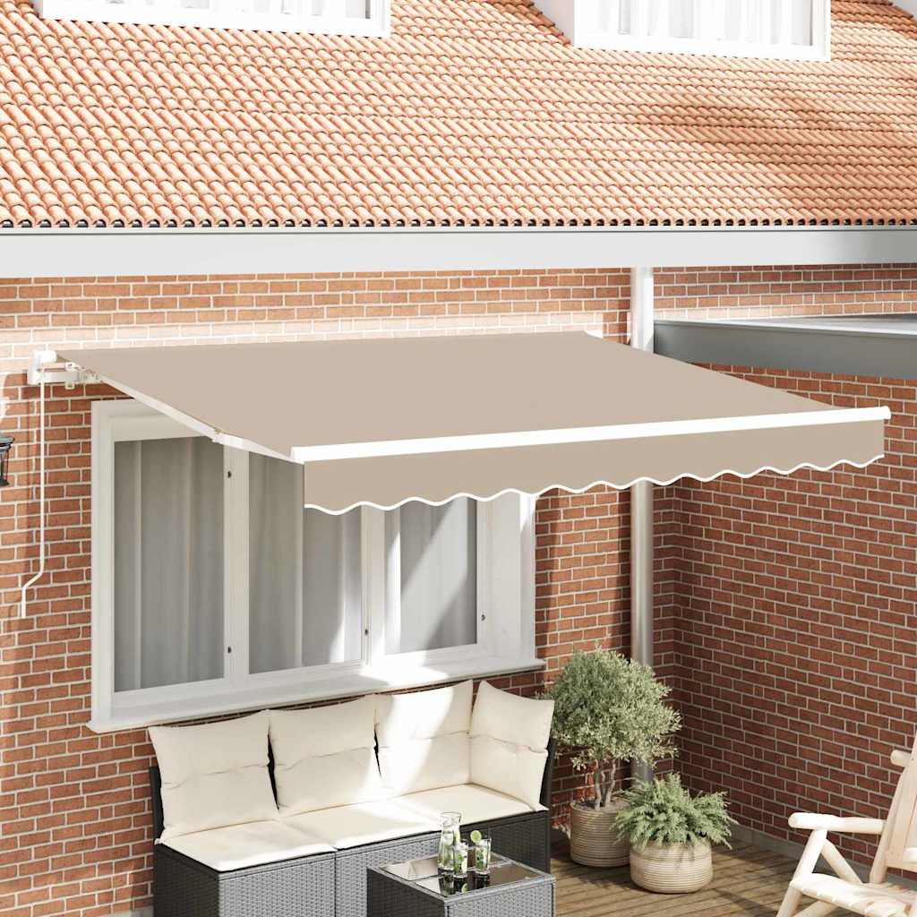 Einziehbare Markise Beige 350 x 200 cm Stoff