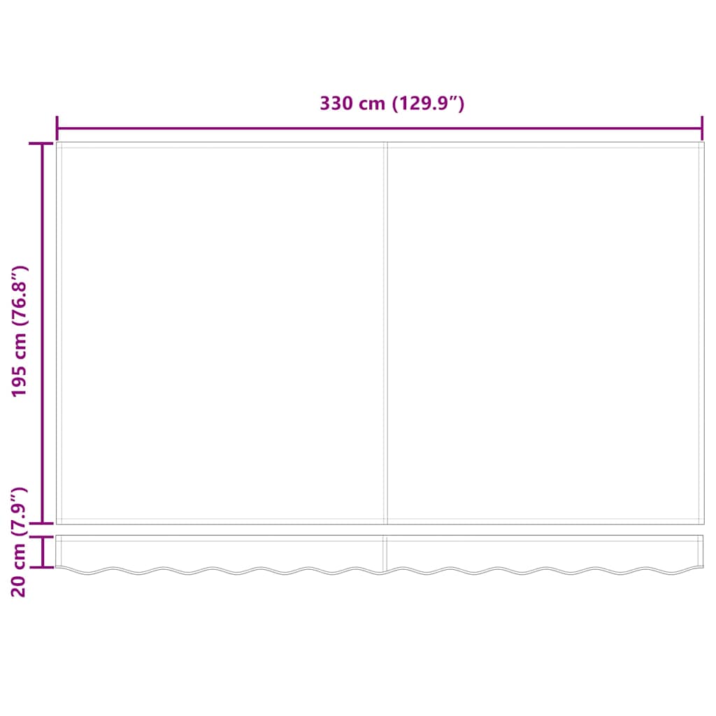 Einziehbare Markise Beige 350 x 200 cm Stoff
