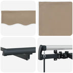 Einziehbare Markise Beige 350 x 200 cm Stoff