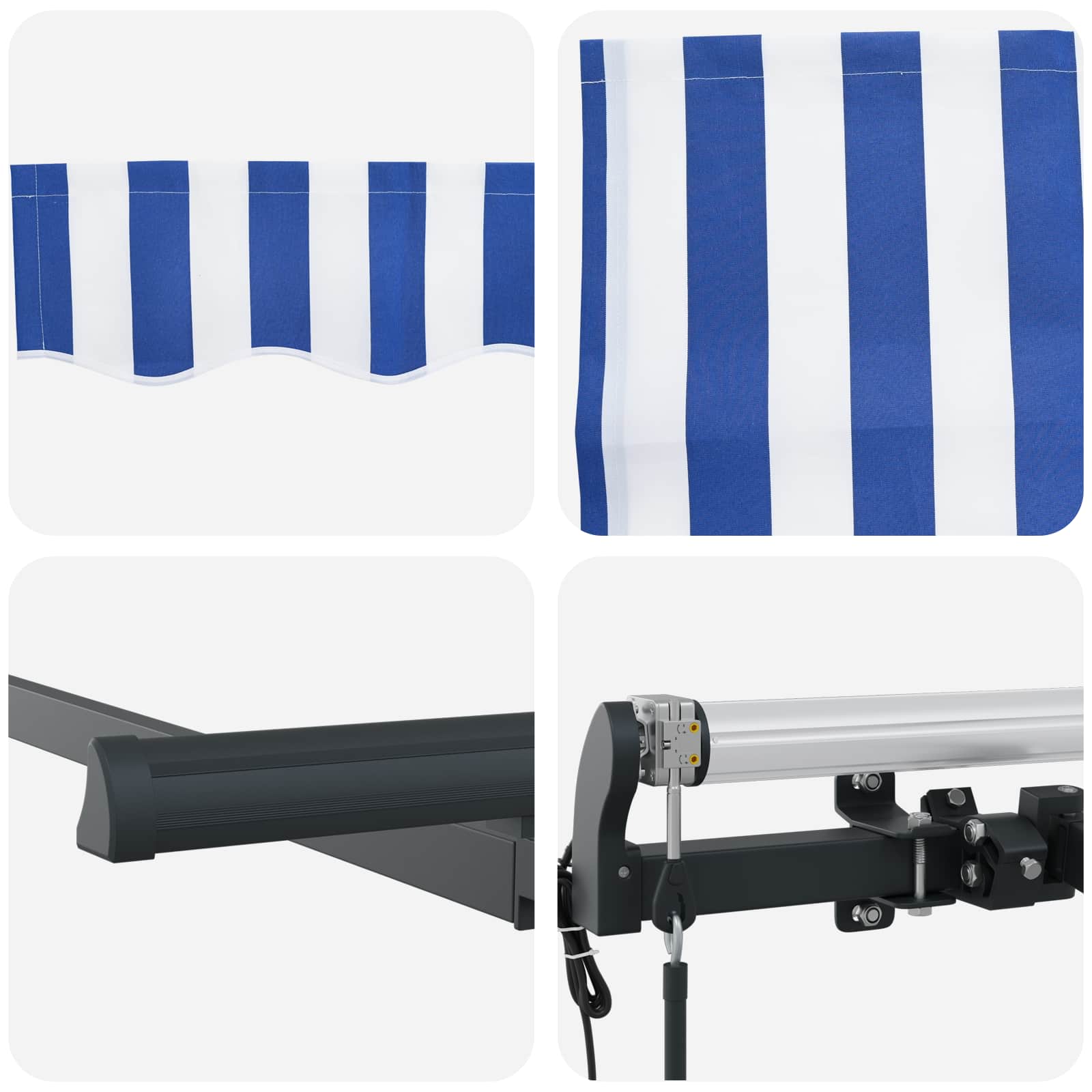 Einziehbare Markise Blau 400 x 200 cm Stoff
