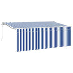 Einziehbare Markise Blau und Weiß 400 x 200 cm