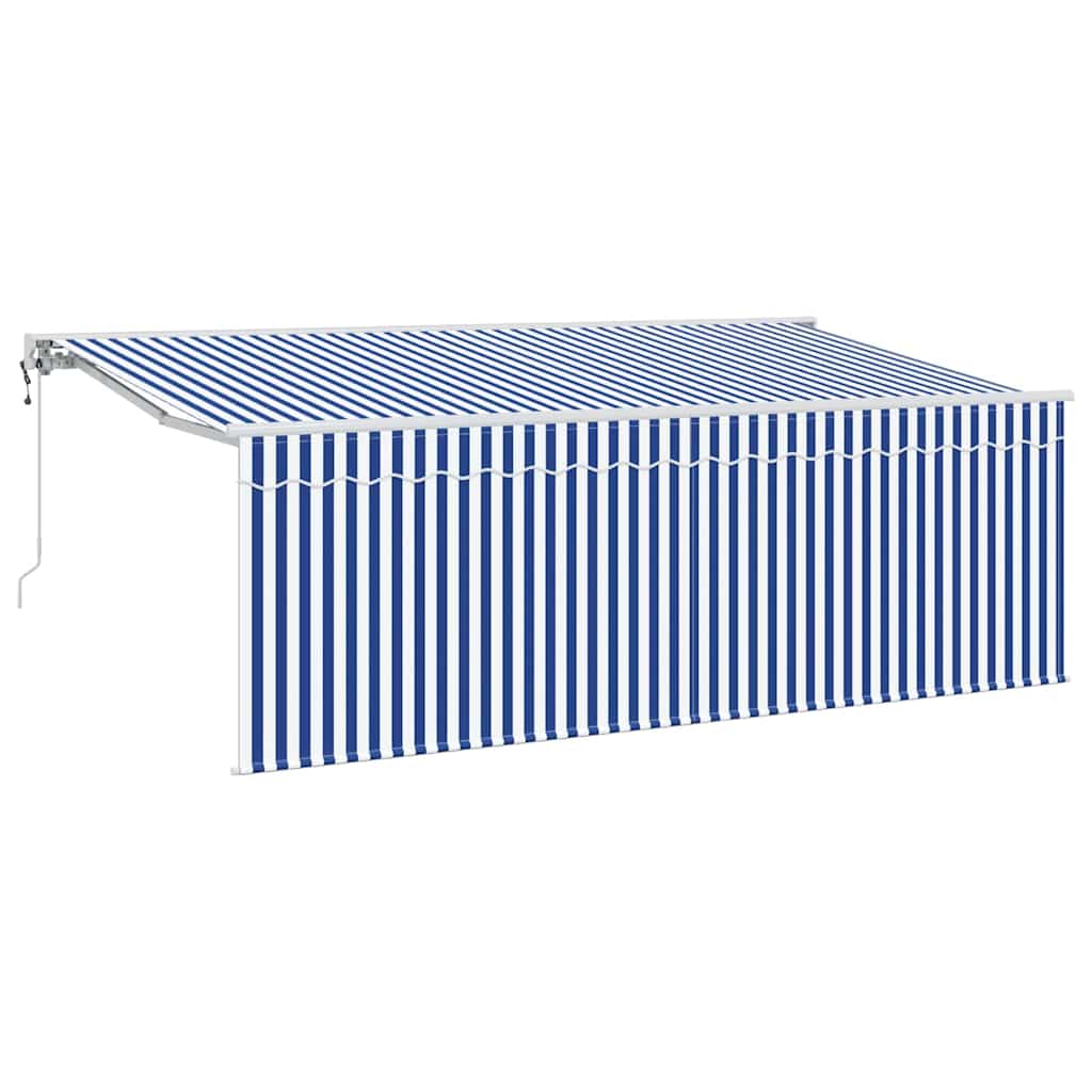 Einziehbare Markise Blau und Weiß 400 x 200 cm