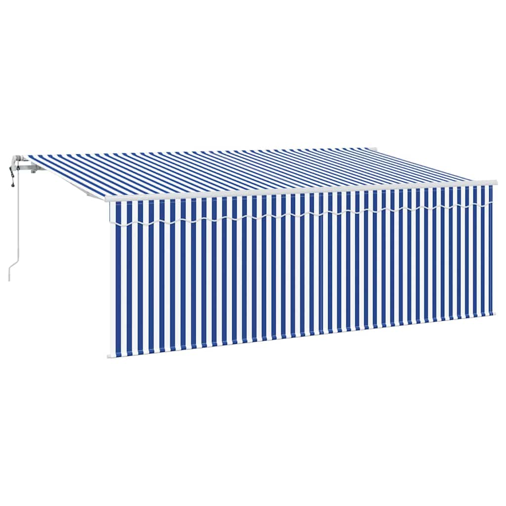 Einziehbare Markise Blau und Weiß 400 x 200 cm