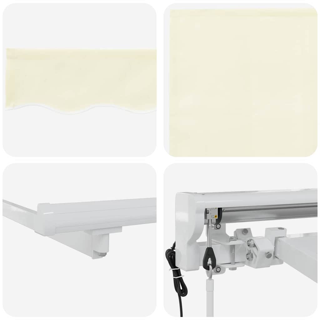 Einziehbare Markise Creme 400 x 200 cm Polyester und Aluminium