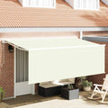 Einziehbare Markise Creme 400 x 200 cm Polyester und Aluminium