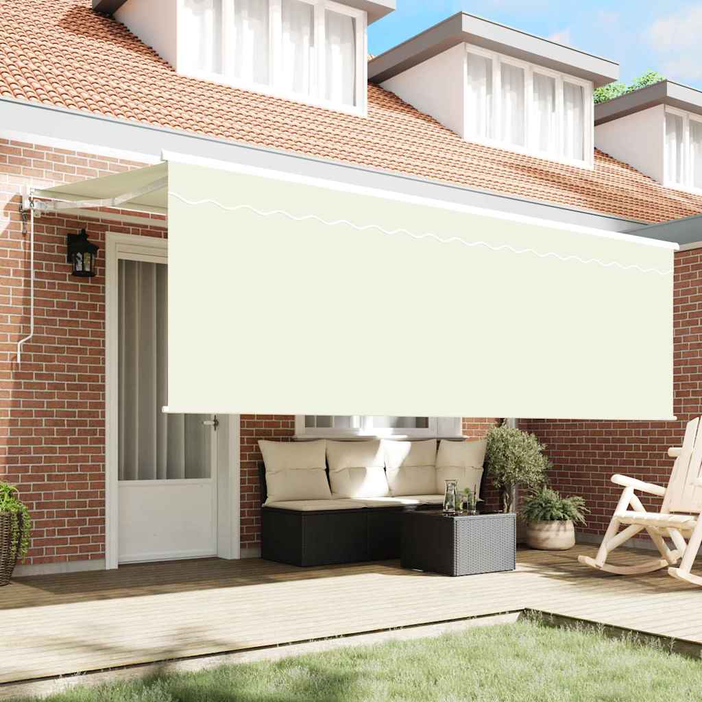 Einziehbare Markise Creme 400 x 200 cm Polyester und Aluminium