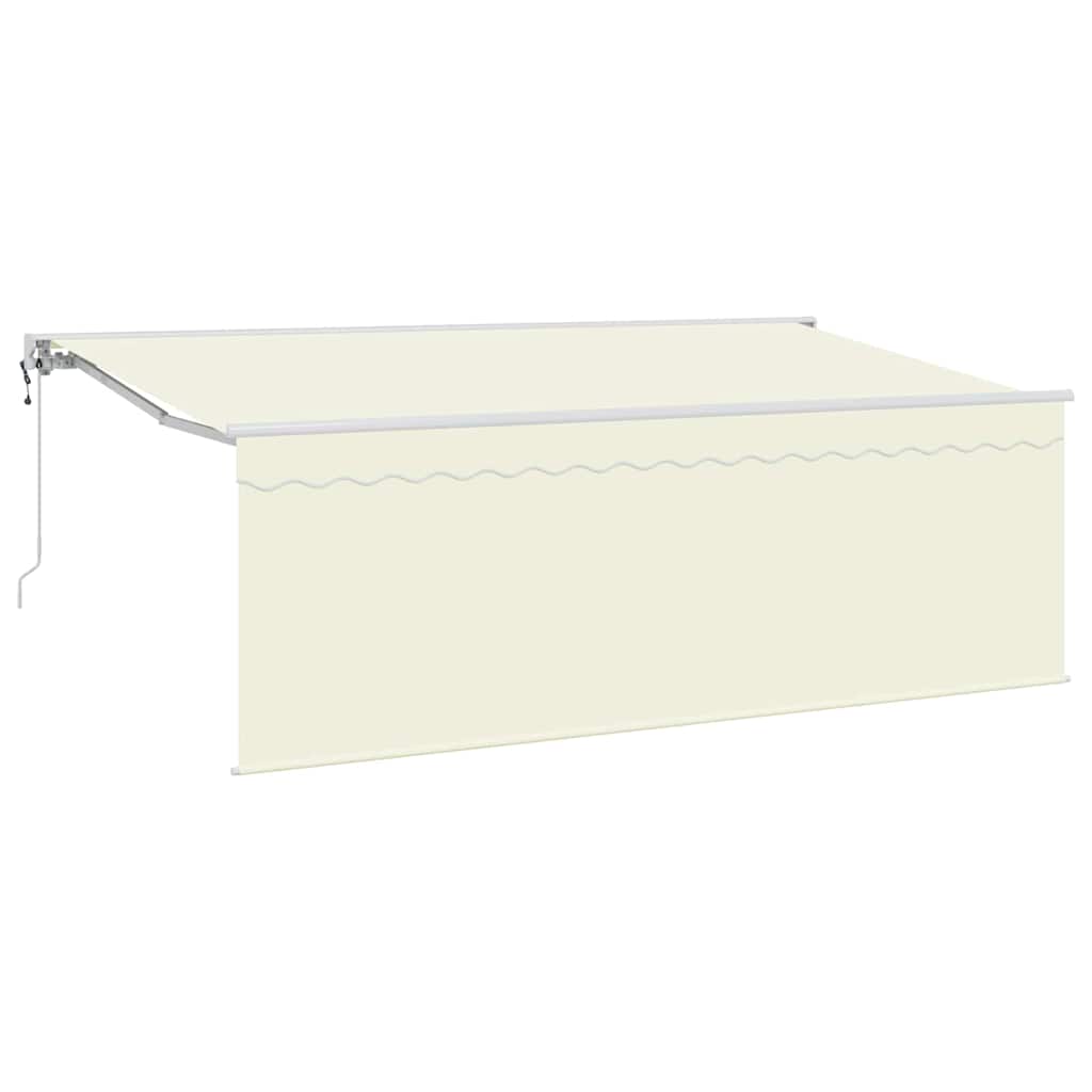 Einziehbare Markise Creme 400 x 200 cm Polyester und Aluminium